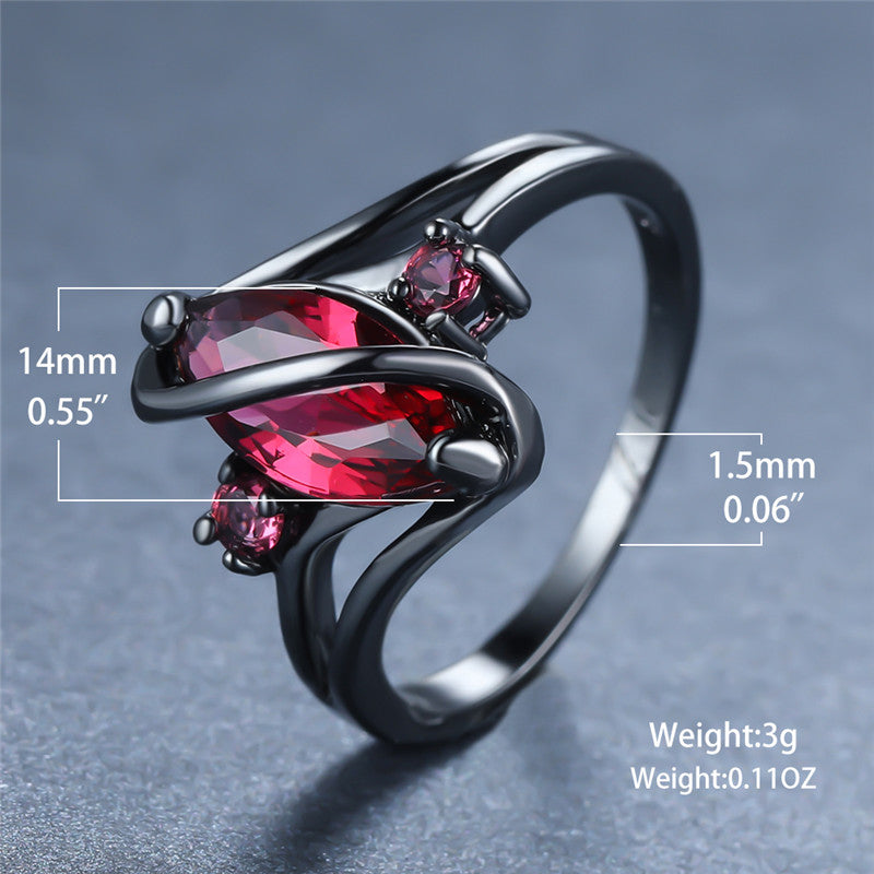 Crystal Ring - 14K Black Gold