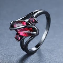 Crystal Ring - 14K Black Gold