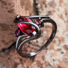 Crystal Ring - 14K Black Gold