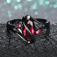 Crystal Ring - 14K Black Gold