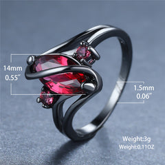 Crystal Ring - 14K Black Gold