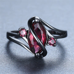 Crystal Ring - 14K Black Gold
