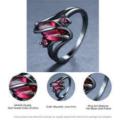 Crystal Ring - 14K Black Gold